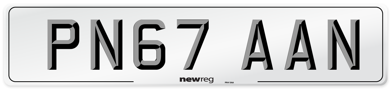 PN67 AAN Number Plate from New Reg